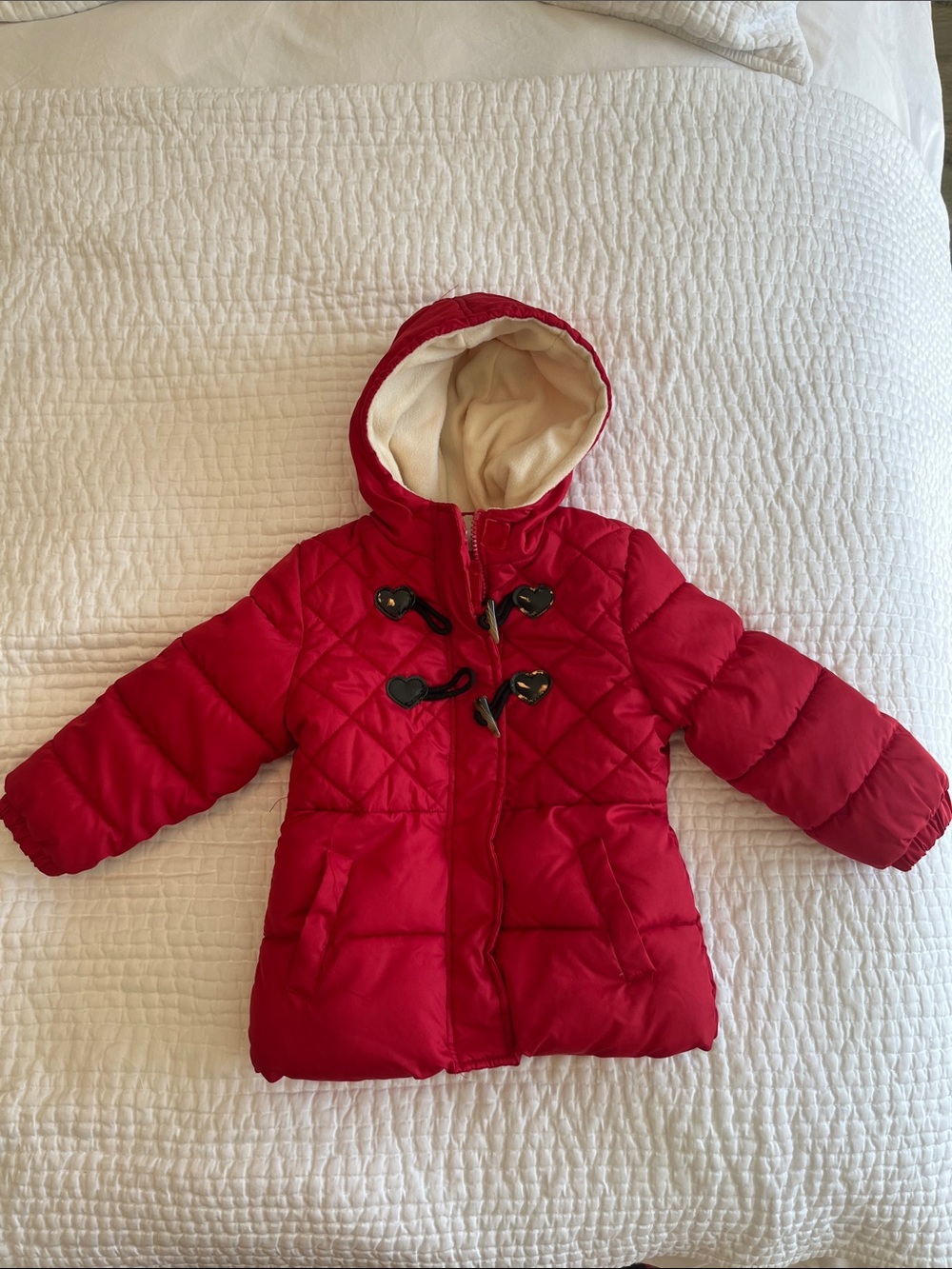 Pink Platinum Red & Cream Fleece-Lined Toddler Jacket